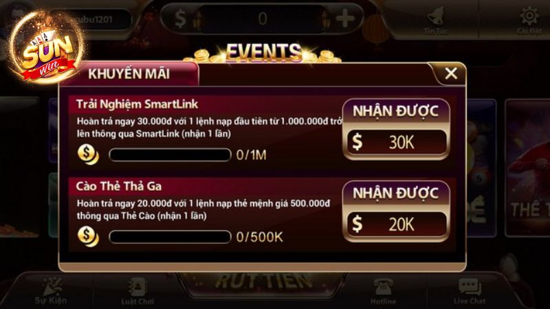 Người chơi nhận ngay khuyến mãi SunWin thưởng nạp lần đầu lên đến 100%